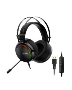 אוזניות גיימינג TRONSMART GLARY RGB כולל חיבור USB שחור