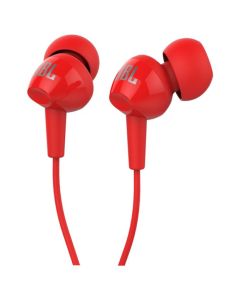 אוזניות + מיקרופון JBL C100 אדום - יבואן רשמי