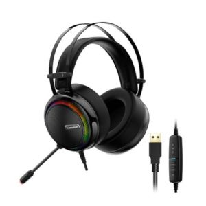 אוזניות גיימינג TRONSMART GLARY RGB כולל חיבור USB שחור